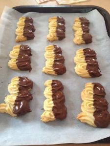 Dipped and coated biscuits.